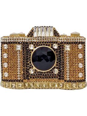 Cute Camera Shape Crystal Clutch Purse | Mini Rhinestone Evening Bag for